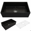 Bocchi Contempo Farmhouse Apron Front Fireclay 33 in. Single Bowl Kitchen Sink in Matte Black 1352-004-0120